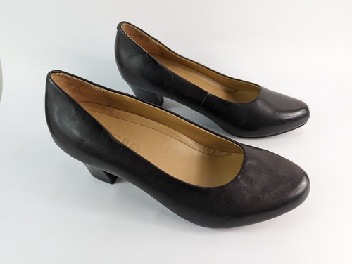 Hotter Angelica Black Leather Dual Fit Mid Heel Shoes UK 7 EU 41 Worn Once - Picture 3 of 8