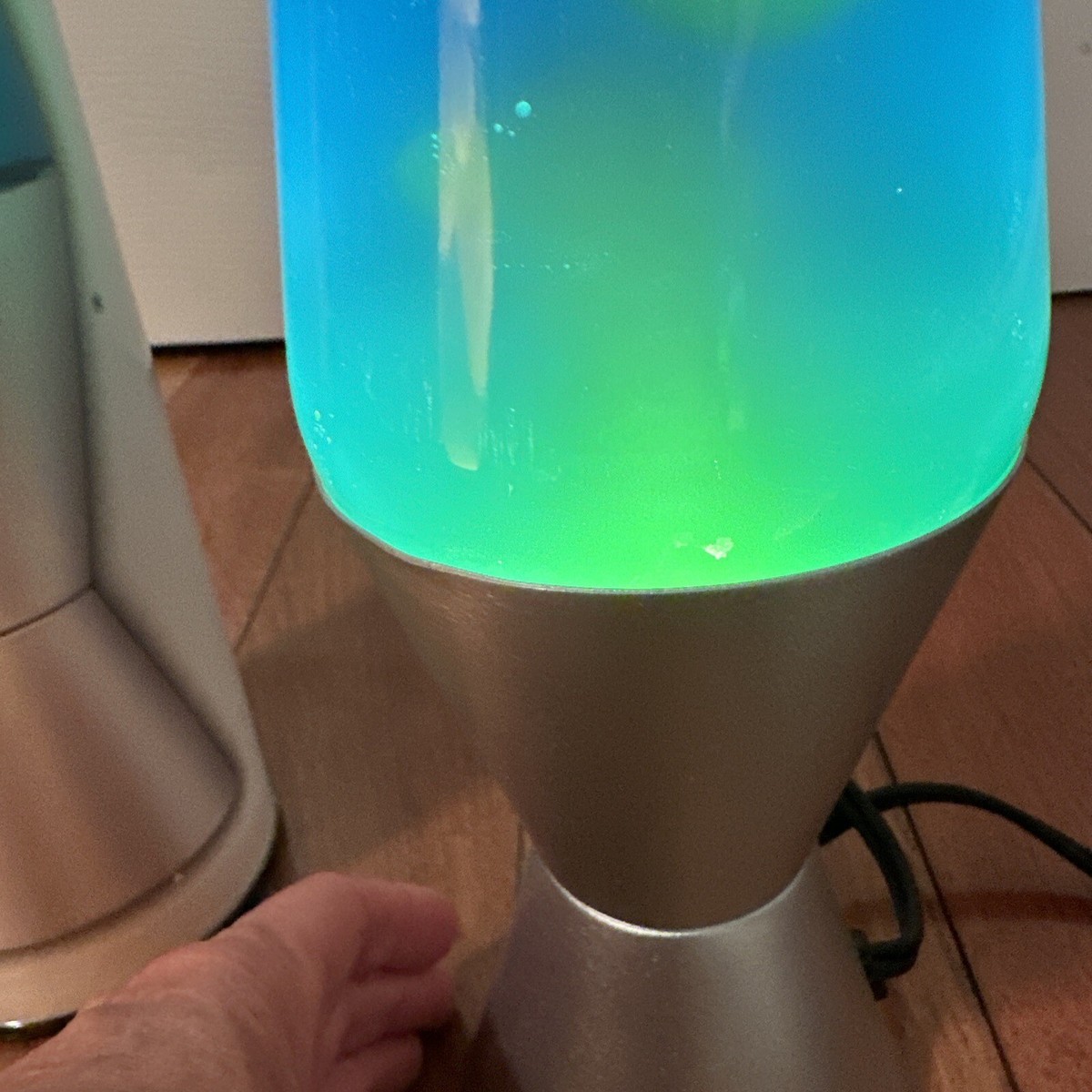 Lava Lamp Light 14.5 Inch Blue Green Silver Base | eBay