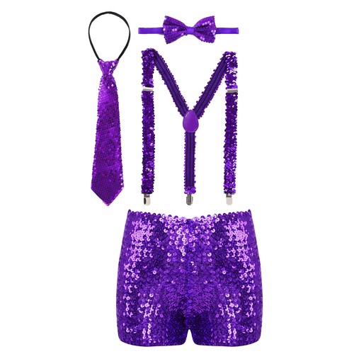 Kids Boys Girls Dance Bottoms Sports Dance Shorts Y Shape Adjustable Bow Tie - Picture 25 of 65