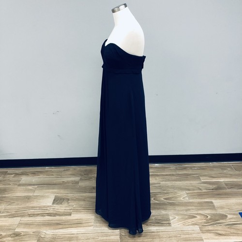 Bill Levkoff Vestido de Noche Formal VESTIDO Talla 8 Sin tirantes Imperio Cintura Marina MUESTRA - Imagen 4 de 7