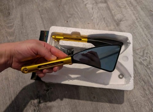 Gold/Black Motorcycle Mirrors