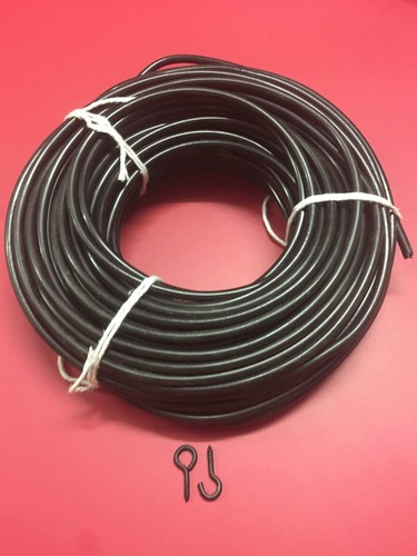 Black Net Curtain Wire Voile rope rod Including 6 Hooks 6 eyes 1Mtr-30Mtr Length - Picture 4 of 8