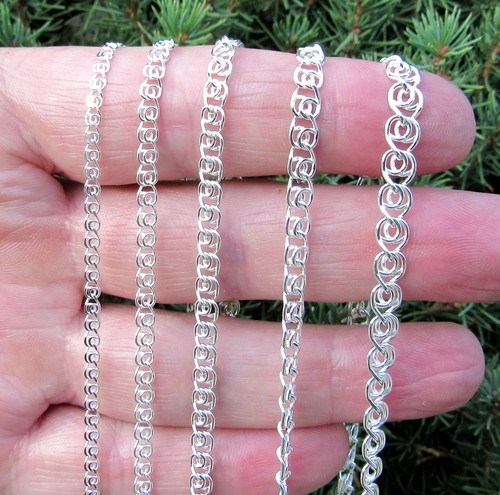 Solid 925 Sterling Silver Half Persian Chainmaille Love Link Chain Necklace - Picture 2 of 18