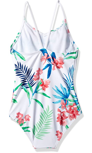 KANU SURF Girls Daisy Beach Sport 1-Piece Swimsuit Sz 14 Leonie Floral White NWT - Picture 2 of 2