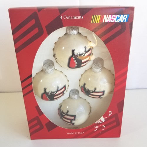 4 THE INTIMIDATOR Dale Earnhardt Sr Christmas Ornaments Glass w/ Box No 3 White - 第 1/2 張圖片