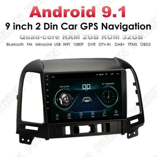 HD GPS 2+32GB 9'' Android 9.1 Car Stereo Radio OBD For HYUNDAI SANTA 2005-2012 - Picture 10 of 11