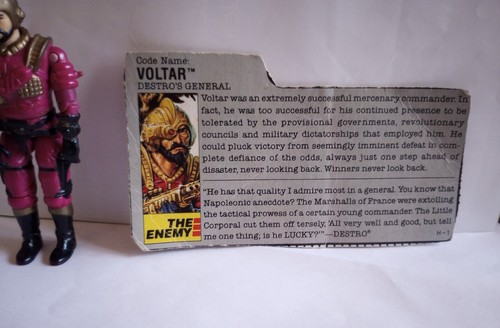 G.I. Joe ARAH Voltar Destro's General Actionfigur mit Karteikarte Hasbro GI Vintage - Bild 9 von 11
