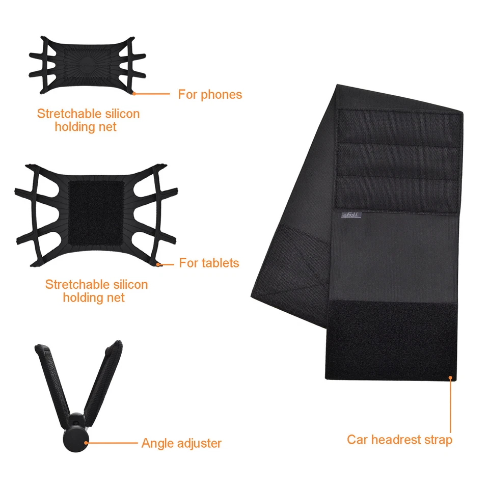 TFY Car Headrest Mount for 7-10 inch Fire, Fire HD, Kindle, Kids Edition Tablets - Image 2 of 4