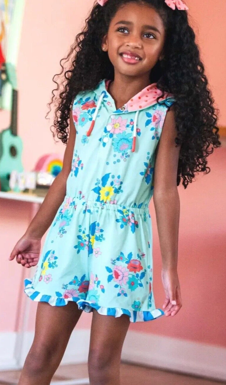 Girls Wildflowers clothing Seaside Dreams Cool Breeze Romper size 14 VGUC
