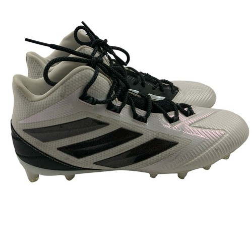 Adidas Mens 13 Freak Carbon Mid Football Cleats Shoes Shiny White Black EG1312