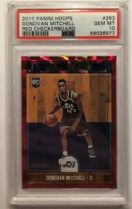 2017 Hoops Donovan Mitchell #263 RC RED Checkerboard  /15 - PSA 10 PoP 1 