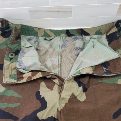 Mens Large US Military Combat Cargo Pants Camoflague 7583/8999 Button Fly 35-39" - Picture 19 of 24