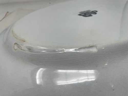 White Floral Embossed Ironstone 18.125" Serving Platter J&G Meakin ~1860 Plate - Picture 6 of 10