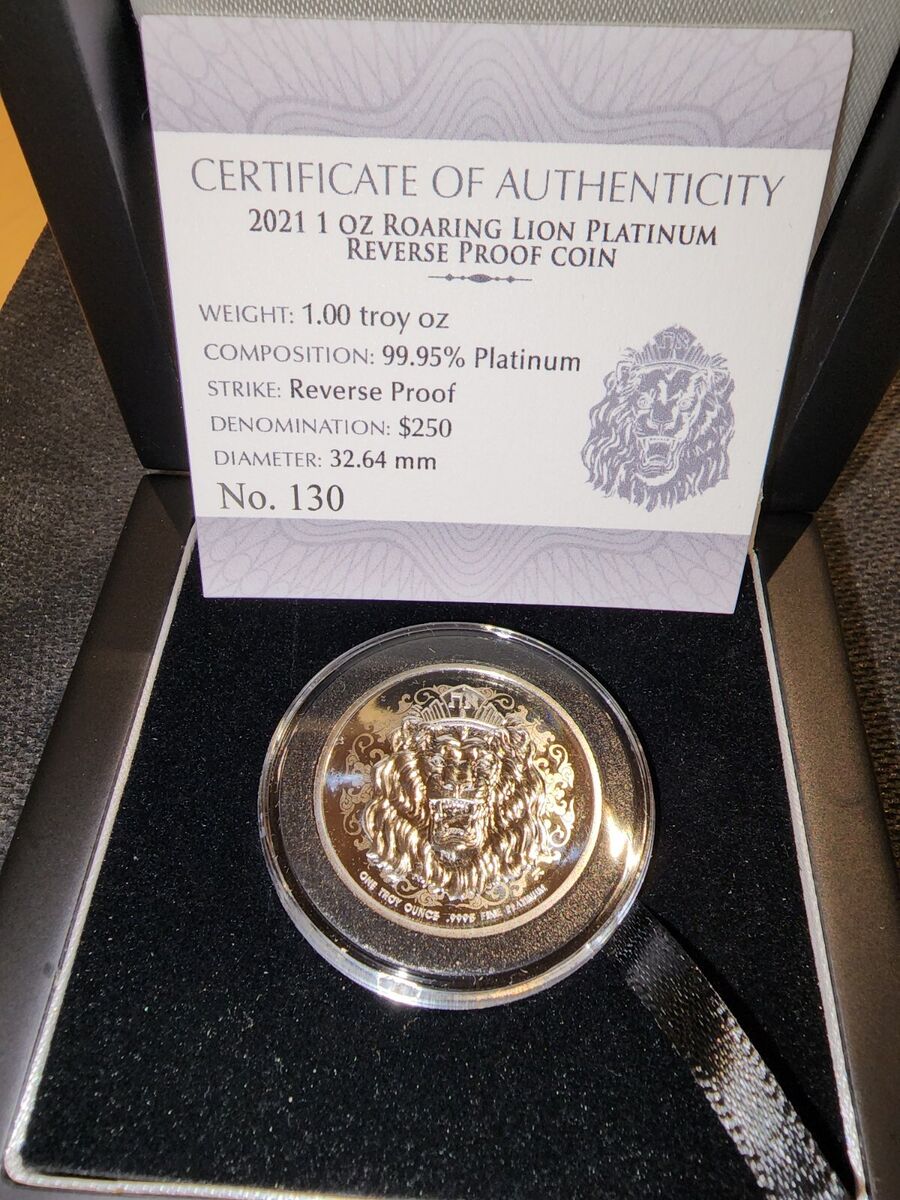 2021 1 Oz PLATINUM $250 Niue ROARING LION OF JUDAH Reverse 2021 1 Oz PLATINUM $250 Niue ROARING LION OF JUDAH Reverse