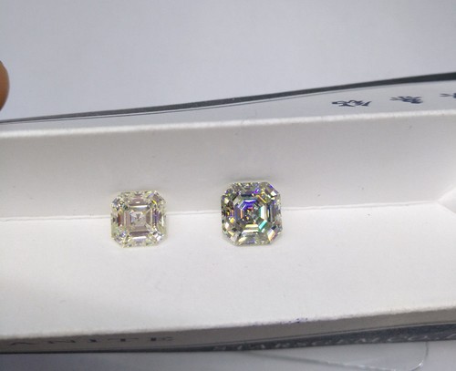 Light Yellow 7x7mm I-J Quality VS Asscher Cut Moissanite Stone - Picture 2 of 4