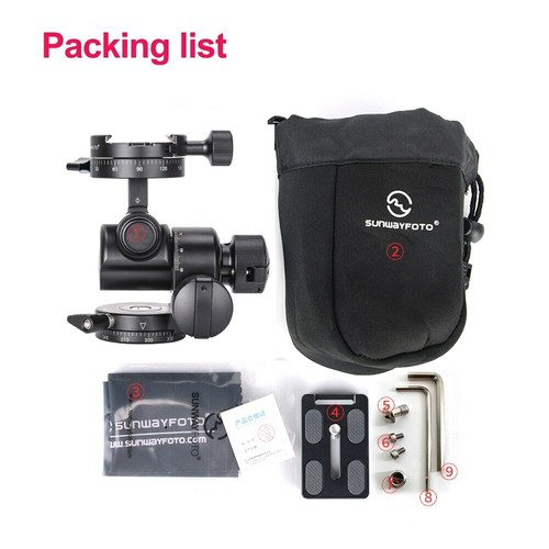 SunwayFoto GH-PRO II Geared Head Panoramic Tripod Head for Cam Sony Canon Nikon - Picture 8 of 11
