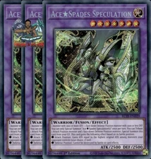 Yugioh! 3x Ace Spades Speculation BLTR-EN039 Secret Rare 1st Ed NM