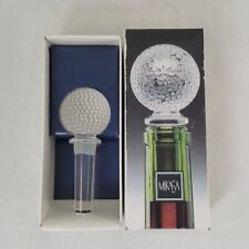 Mikasa Tee Time Bottle Stopper Golf Ball Crystal With Box