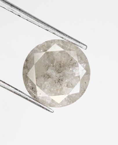 Natural Loose Salt and Pepper Round Diamond Grey Color 1.30 CT Brilliant Cut - Picture 4 of 8
