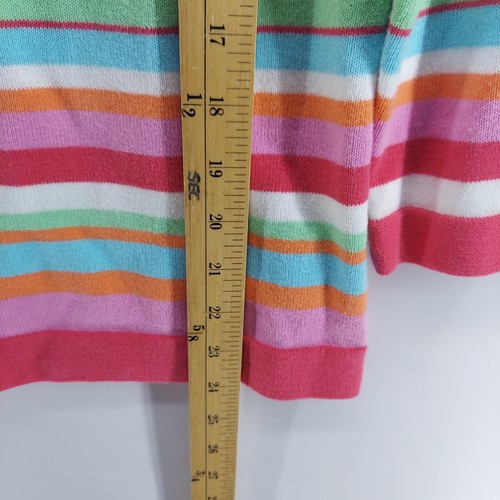 chaps women's knit shirts size medium multicolor stripes top long sleeve cotton - Picture 6 of 7
