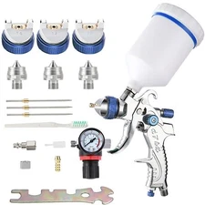 Professional HVLP Spray Gun Set Gravity Feed Air Spray Gun with 1.4, 1.7, 2.0...