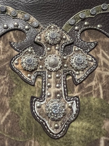 BHW Umhängetasche klein Camouflage Handtasche Schmuck Cross, Boho - Bild 2 von 11