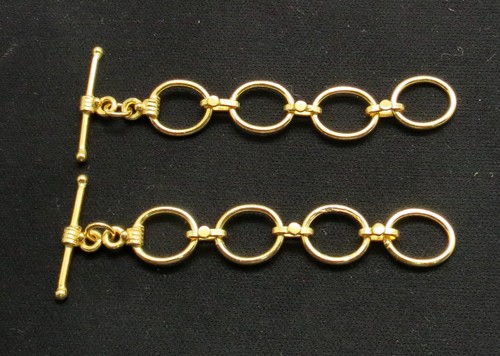 2 Pieces 925 Silver Toggle Clasps Hook 22K Gold Vermeil Adjustable Toggle Clasp - Picture 8 of 8