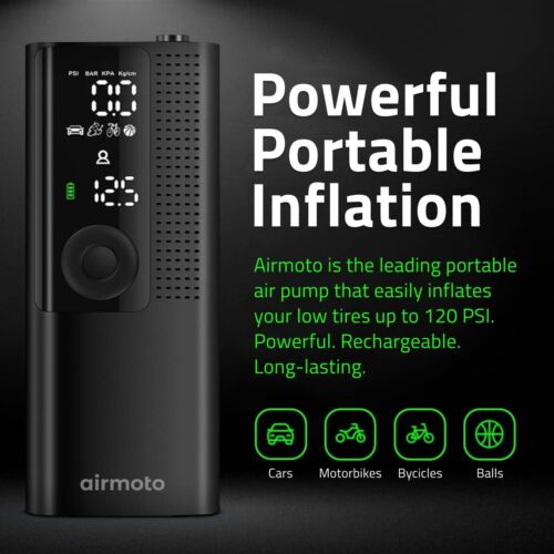 Airmoto Tire Inflator Portable Air Compressor - Cordless Air Pump for Car Tires - Picture 2 of 7