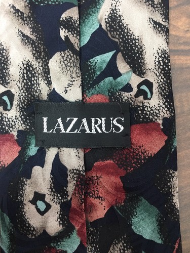 Lazarus Necktie tan red, and green flowers L2 - Picture 2 of 7