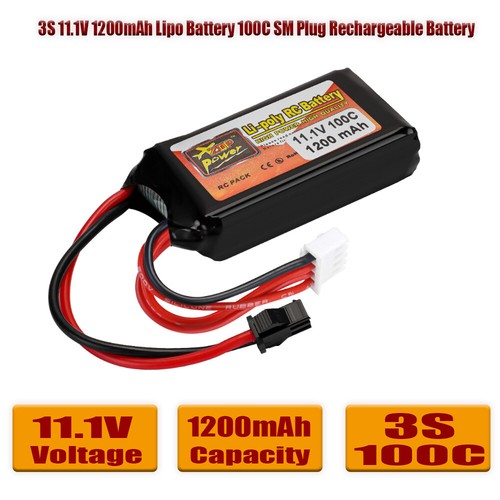 3S 11.1v 1200mAh 100C Lipo Battery SM-2P Connector for RC Car Boat Drone UKSTOCK - Picture 2 of 10