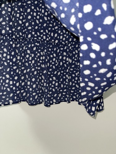 VESTIDO MAXI MIDI ESTAMPADO LEOPARDO COLECCIÓN ZARA AZUL MARINO TALLA L NUEVO CON ETIQUETAS - Imagen 8 de 17