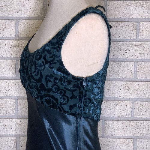 VTG Zum Zum By Niki Livas Long Dark Green Bias Cut Open Back Evening Gown Size 5 - Picture 5 of 11