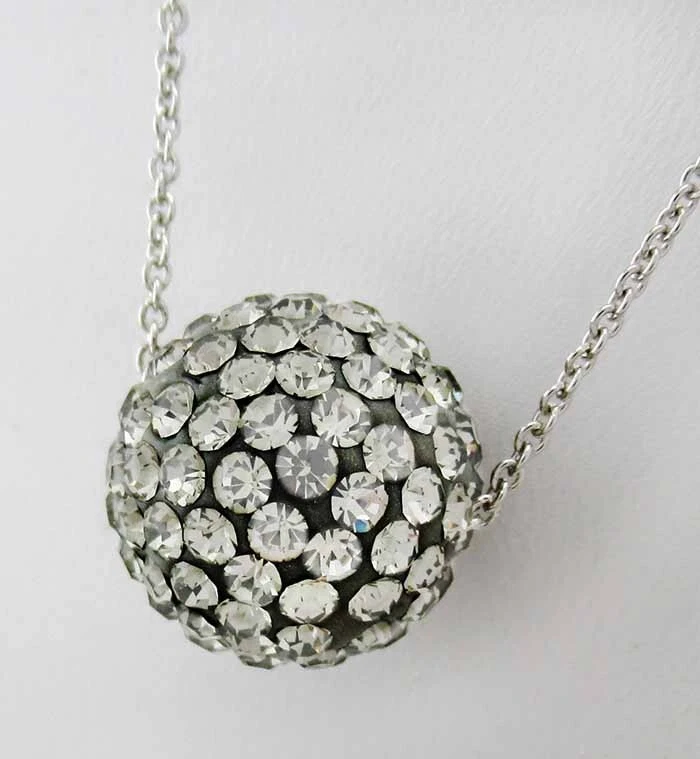 COLGANTE DESLIZABLE BOLA ZAFIRO BLANCO LABORATORIO PLATA DE LEY .925 - NUEVO CON ETIQUETA Foto 2 de 4