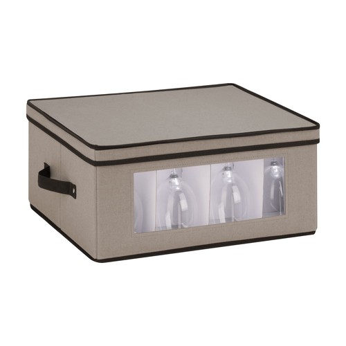 Fabric Closet Storage Box with Lid, Clear-View Window and Removable Dividers - Picture 5 of 7