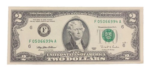 1995 2 dollar bills Rare F series, sequential serial numbers - Picture 4 of 8
