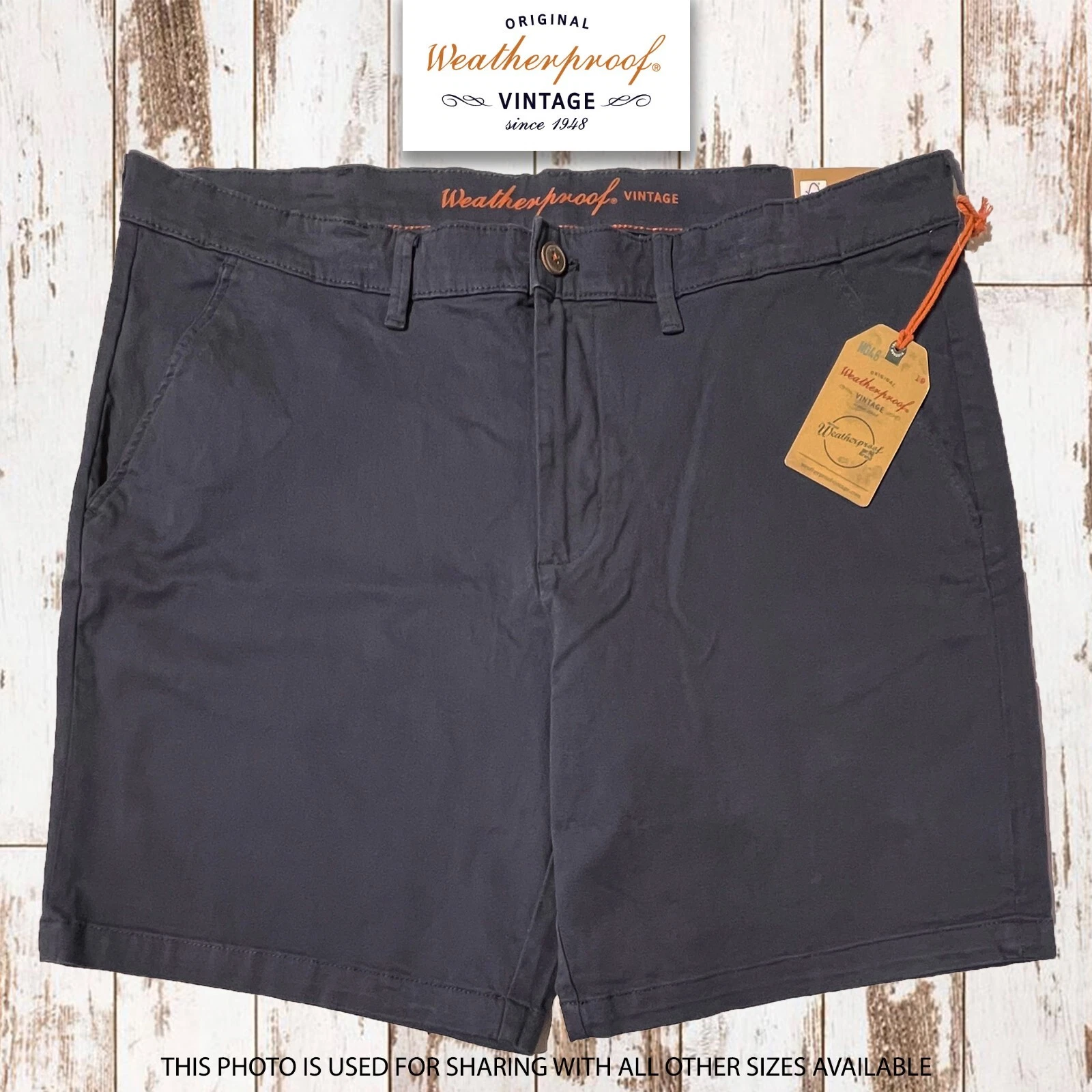 New Weatherproof Men's All Day Chino Shorts W4S588 Pacific Ocean Blue 8.5"