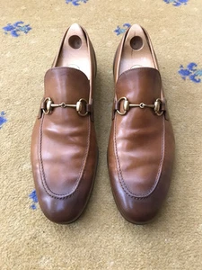 Mocassins Gucci chaussures en cuir Jordaan marron marron Horsebit homme UK 11 US 12 EU 45