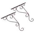 2pcs Iron Hanging Brackets Wall Mounted Decorative Plant Basket Hooks