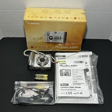 Canon Powershot A560 7.1MP Digital Camera 4x Optical Zoom w/ Box and Accessories
