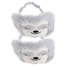 2 Pcs Adjustable Plush Eye Masks Soft Blackout Blindfold Cover for Kids Sleep