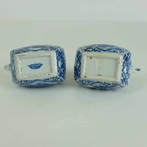 fine antique chinese porcelain pair teapots blue & white Kangxi 1662-1722 18thC - Picture 3 of 22