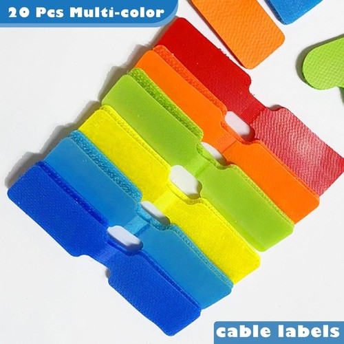 20 Pcs Cable Labels(1.75In*0.78In) Multi-Color Cable Cord Labels Write on Cord L - Picture 6 of 7