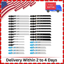 30PCS T-Shank Jigsaw Blades Set for Wood Metal Plastic Cutting Fits Bosch Dewalt
