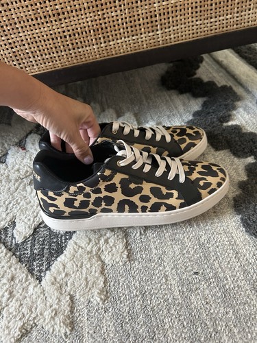 COACH Leopard PRINT Low Top SNEAKERS Womens Size 10B NEW Cheetah Print - Picture 3 of 12