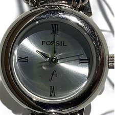 Ladies Fossil ES-8824 Wristwatch, Silver Metal Band, Needs Battery, EXC