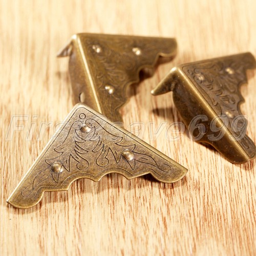 4/12/20pcs Retro Brass Jewelry Gift Box Corner Protector Guard Cover Hardware - Picture 10 of 15