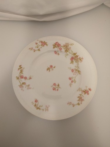 4 Haviland Limoges Schleiger 242e PinkRoses Salad Plates 7.5"dia Used See Photos - Picture 3 of 12
