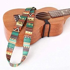 Ethnic Style Ukulele Strap Durable Adjustable Clip-on Hawaii Guitar Belt Sling