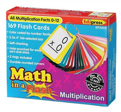 Edupress Math in a Flash  Cards, Multiplication (EP62432)