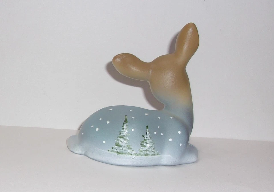 Fenton Glass Amethyst Winter Snowman Cardinal Fawn Deer Figurine Ltd Ed #7/47 - Image 4 of 4